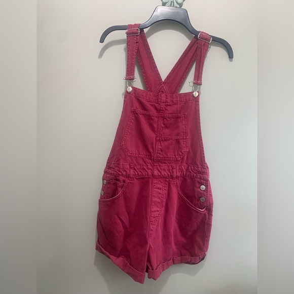 Free People We the free ziggy shorts overalls shortalls Berry color - Picture 5 of 7